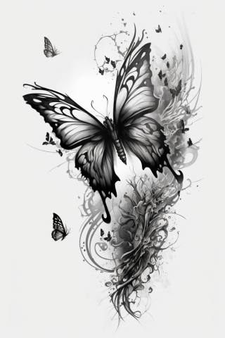 Tattoos for mental strength Butterfly, tattoo sketch#45