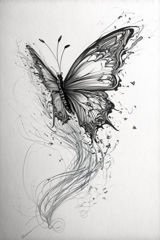 Tattoos for mental strength Butterfly, tattoo sketch#47
