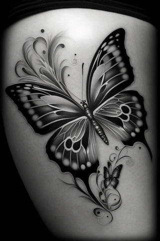 Tattoos for mental strength Butterfly, tattoo sketch#48