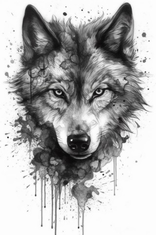 Alpha wolf tattoo, tattoo sketch#10