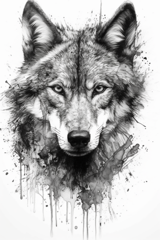 Alpha wolf tattoo, tattoo sketch#11