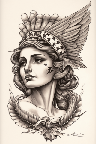 American traditional tattoo, tattoo sketch#48