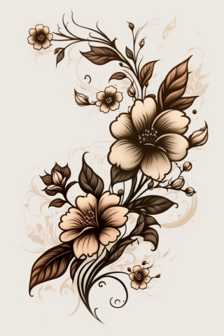 American traditional tattoos flower, tattoo sketch#42