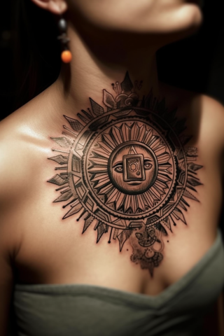 Aztec sun tattoo for women#8