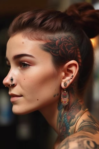 Behind the ear tattoo ideas for women#19