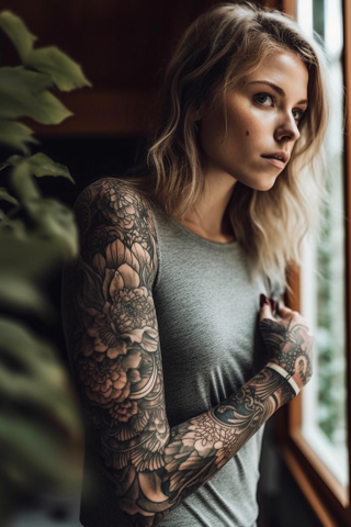 Best sleeve tattoos for women unique#26