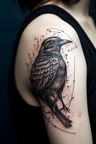 Bird fineline tattoo, tattoo sketch#10