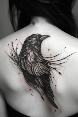 Bird fineline tattoo, tattoo sketch#11