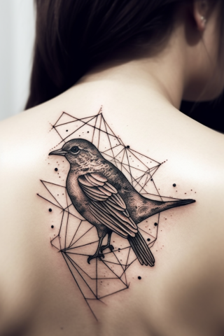 Bird fineline tattoo, tattoo sketch#9