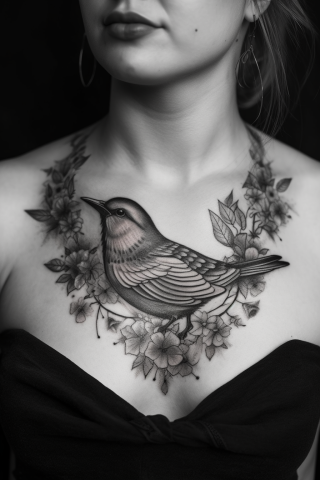 Bird sternum tattoo women#47