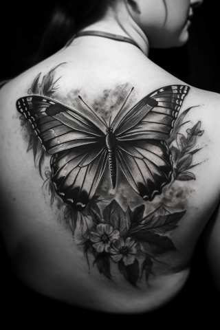 Butterfly tattoo, tattoo sketch#2