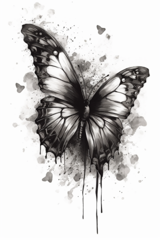 Butterfly tattoo, tattoo sketch#4