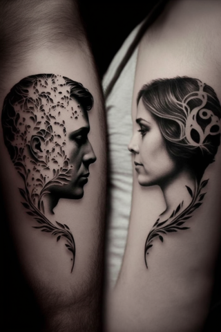 Couple tattoos Designs#44