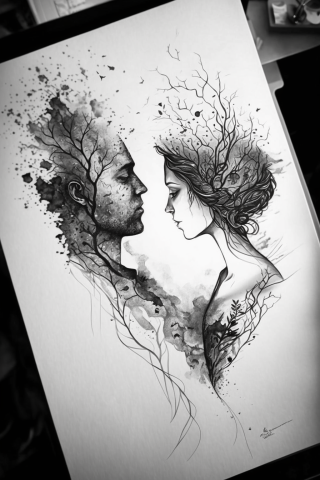 Couple tattoos unique meaningful, tattoo sketch#39