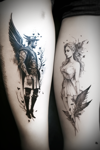 Couple tattoos unique meaningful, tattoo sketch#42