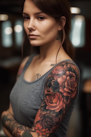 Cute sleeve tattoos for women#59