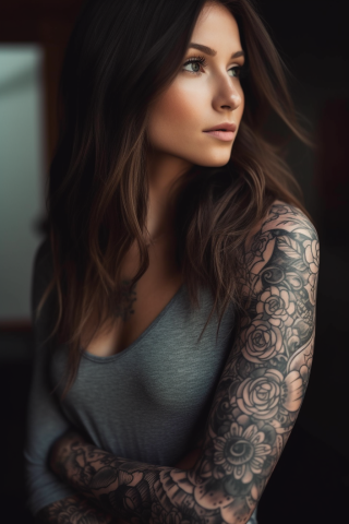 Cute sleeve tattoos for women#60