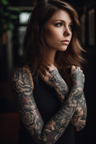 Cute sleeve tattoos for women#61