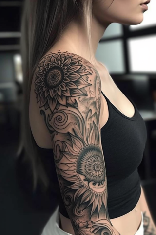 Cute sleeve tattoos for women#63