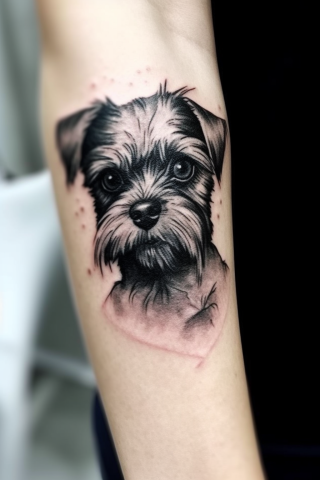 Cute small tattoos dog, tattoo sketch#14