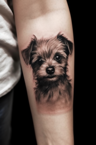 Cute small tattoos dog, tattoo sketch#15