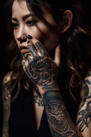 Dragon hand tattoo for women#21