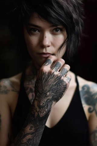 Dragon hand tattoo for women#22
