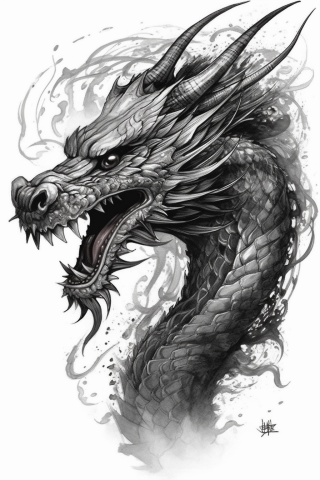 Dragon tattoo, tattoo sketch#1