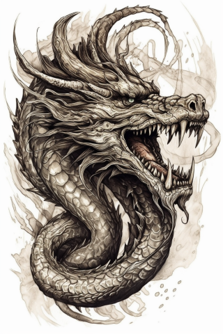 Dragon tattoo, tattoo sketch#13