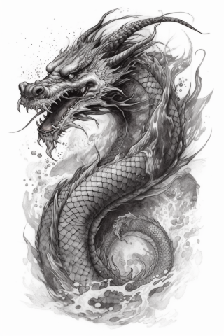 Dragon tattoo, tattoo sketch#15