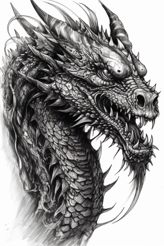 Dragon tattoo, tattoo sketch#2