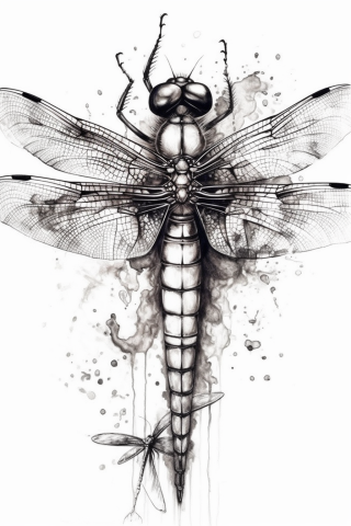 Dragonfly tattoo chest, tattoo sketch#12