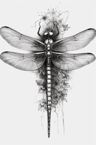 Dragonfly tattoo chest, tattoo sketch#13