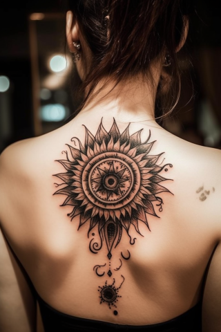 Eye sun tattoo for women#5