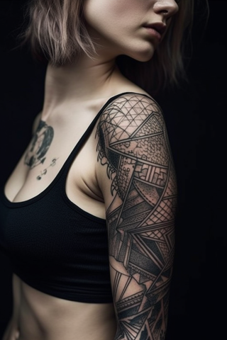 Geometric tattoo design for women#84