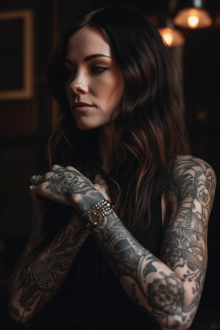 Gothic hand tattoos for women#44