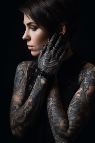 Gothic hand tattoos for women#47