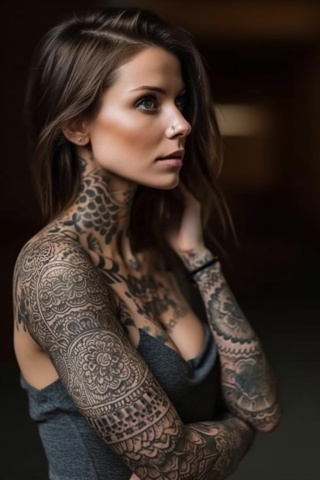 Henna sleeve tattoos for women unique#24