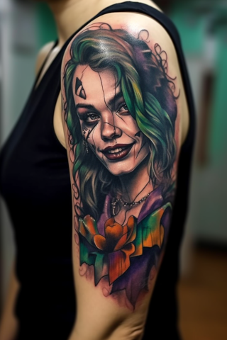 Joker tattoo for women#5