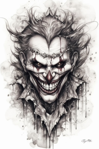 Joker tattoo, tattoo sketch#2