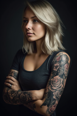 Memorial sleeve tattoos for women#54