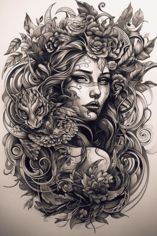 Neo traditional tattoo art, tattoo sketch#19