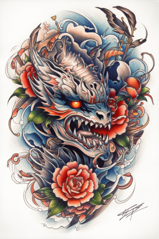 Neo traditional tattoo flash art, tattoo sketch#21