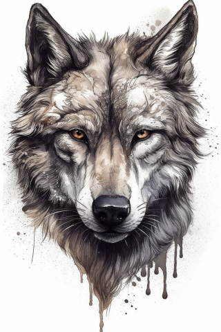 Norse wolf tattoo, tattoo sketch#14