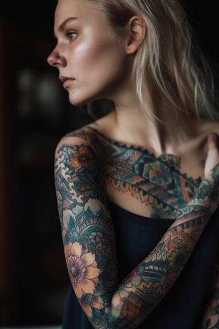 Patchwork tattoo ideas for women#78