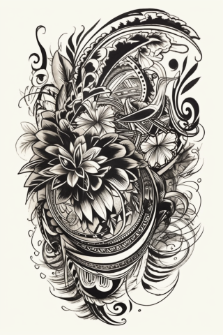 Polynesian tattoo, tattoo sketch#6