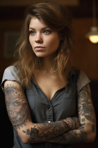 Punchy western sleeve tattoos for women#9