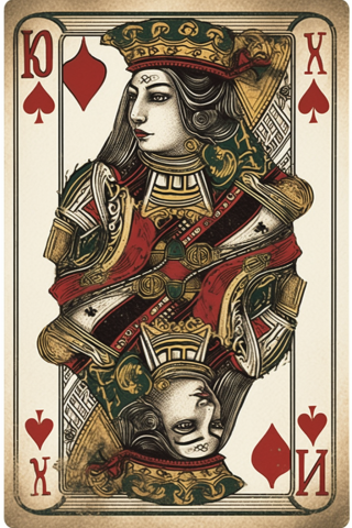 Queen of hearts tattoo cards, tattoo sketch#7