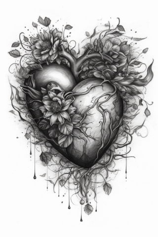 Sacred heart tattoo, tattoo sketch#10