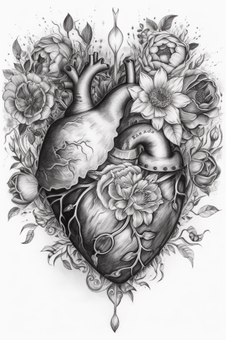 Sacred heart tattoo, tattoo sketch#6